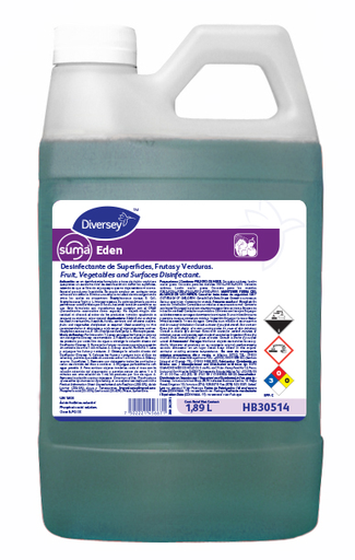 [002535] Desinfectante Superficies, Frutas y Verduras Suma Eden 1.89 Lts C/ 4 pzs Diversey