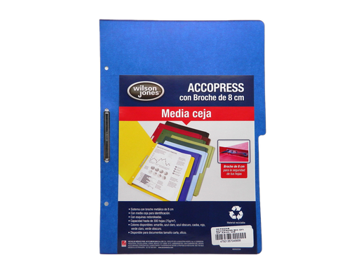 [002603] Folder Accopress C/ Broche T/ Oficio Azul Obscuro C/ 10 pzs Acco