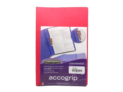 [002617] Folder Accogrip C/ Palanca T/ Oficio Rojo C/ 4 pzs Acco