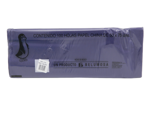 [002670] Papel China Pingüino 50x75 cms Azul Marino C/ 100 pzs Belumosa