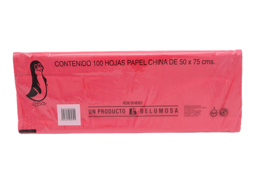 [002689] Papel China Pingüino 50x75 cms Rojo Bandera C/ 100 pzs Belumosa