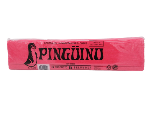 [002735] Papel Crepe Pingüino Rojo C/ 10 pzs Belumosa