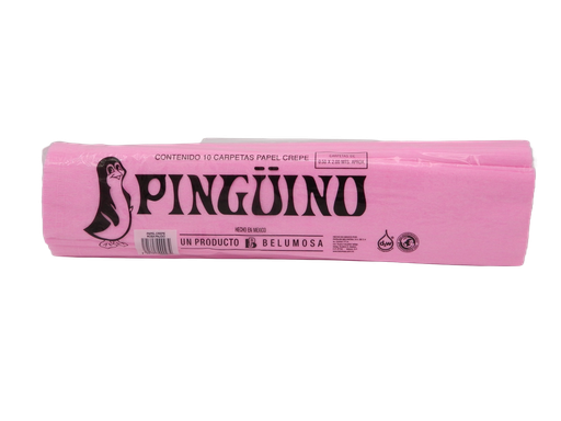 [002738] Papel Crepe Pingüino Rosa Palido C/ 10 pzs Belumosa