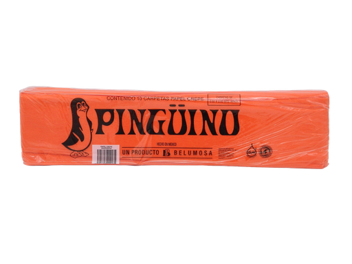 [002741] Papel Crepe Pingüino Mandarina C/ 10 pzs Belumosa