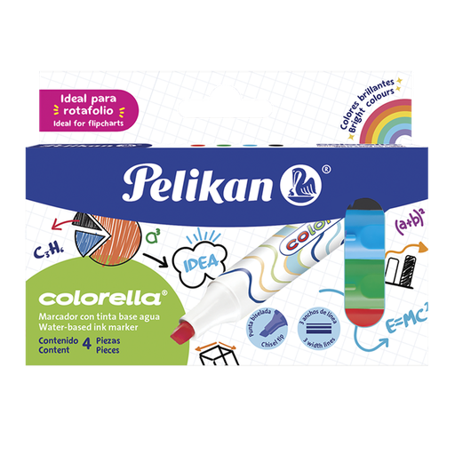 [002880] Marcador Base Agua Colorella Surtido C/ 4 pzs Pelikan