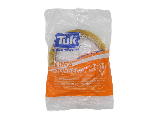 [002960] Cinta Adhesiva Transparente T-200 18 x 65 C/ 12 pzs Tuk