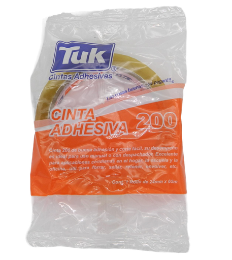 [002961] Cinta Adhesiva Transparente T-200 24 x 65 C/ 6 pzs Tuk