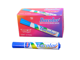 [002971] Marcador Base Agua Bacolor Azul Oscuro C/ 12 pzs Baco