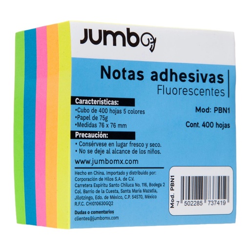 [003406] Cubo Neon 3 x 3 C/ 400 pzs Jumbo
