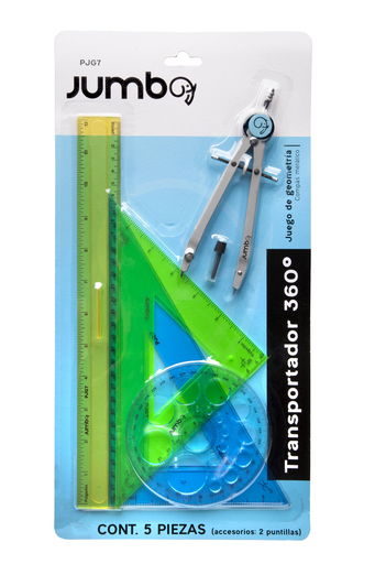 [003439] Juego Geometrico C/ Compas Precision Metalico Jumbo
