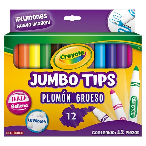 [003707] Plumones Gruesos Jumbotips C/ 12 pzs Crayola