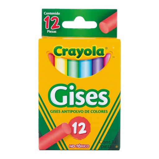 [003712] Gis Colores Antipolvo C/ 12 pzs Crayola