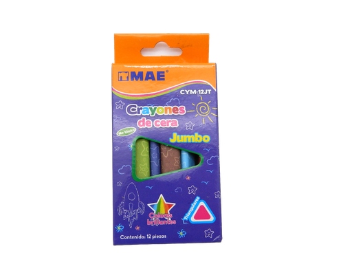 [003831] Crayones Jumbo Triangular C/ 12 pzs Mae