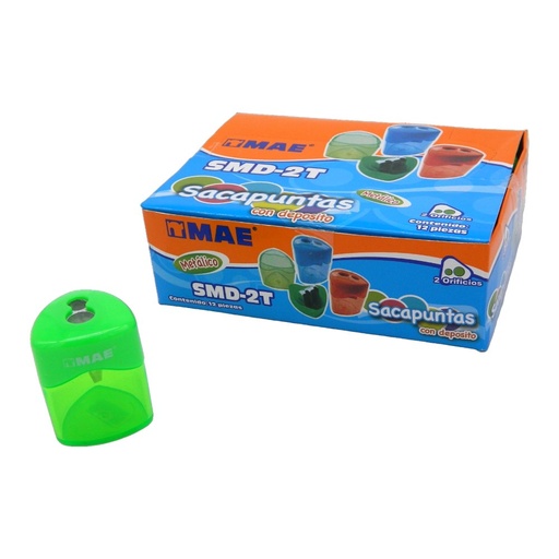 [003843] Sacapuntas Metalico Doble C/ Deposito C/ 12 pzs Mae