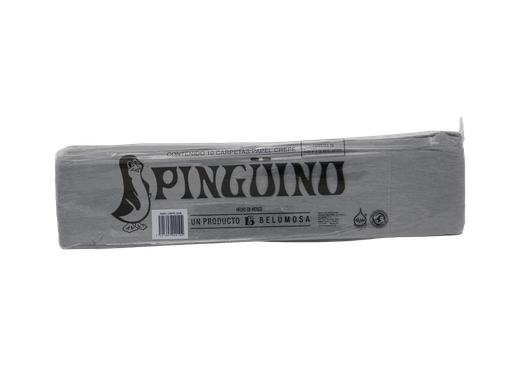 [003942] Papel Crepe Pingüino Gris C/ 10 pzs Belumosa