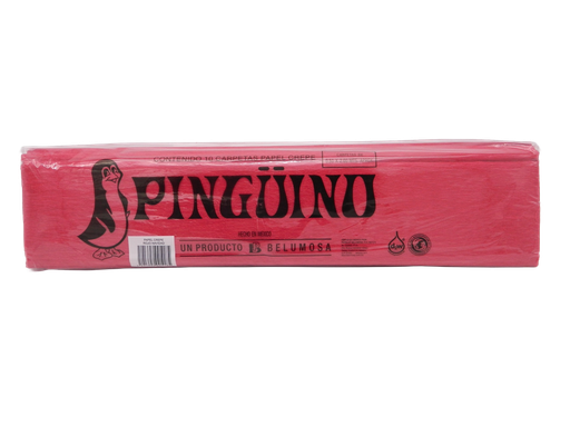 [003949] Papel Crepe Pingüino Rojo Navidad C/ 10 pzs Belumosa