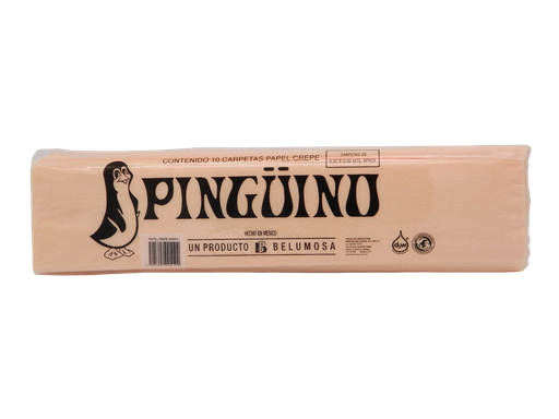 [003950] Papel Crepe Pingüino Marfil C/ 10 pzs Belumosa