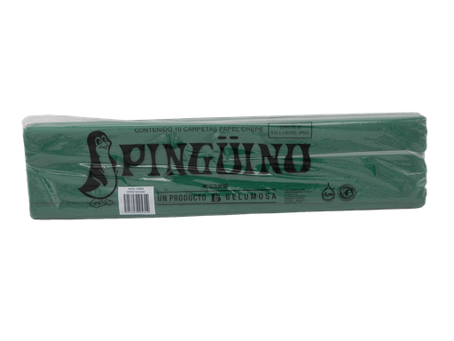 [003952] Papel Crepe Pingüino Verde Navidad C/ 10 pzs Belumosa