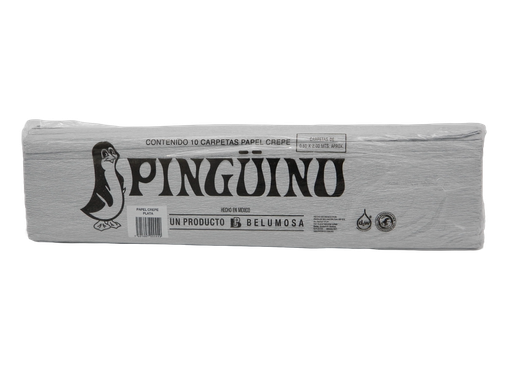 [003957] Papel Crepe Pingüino Plata Metalico C/ 10 pzs Belumosa