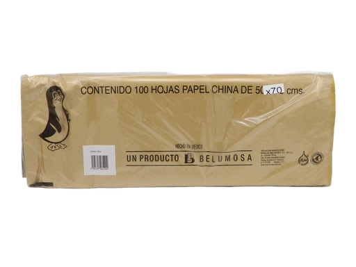[003995] Papel China Pingüino 50x75 cms Oro Metalico C/ 100 pzs Belumosa