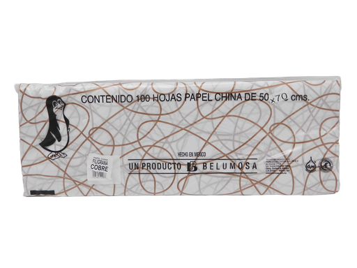 [004004] Papel China Pingüino 50x75 cms Filigrana Cobre C/ 100 pzs Belumosa