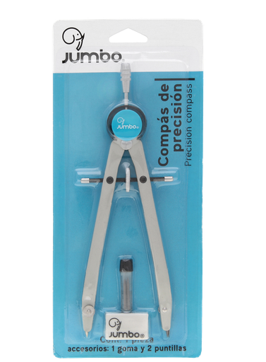 [004076] Compas Precision Metal Brazo Largo Blister Carton Jumbo