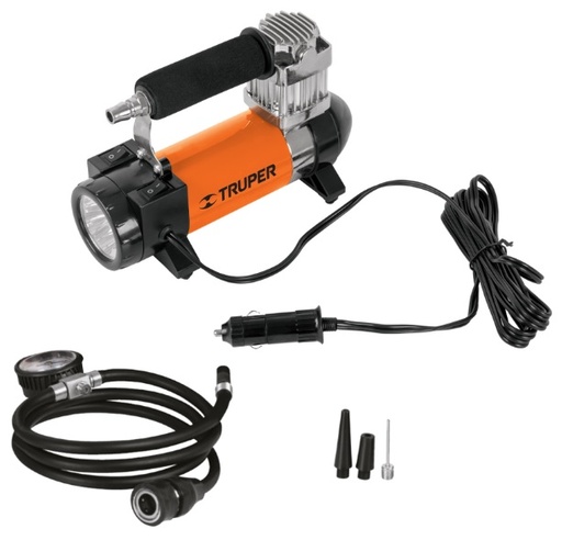 [004159] Compresor Aire C/ Linterna P/ Auto 12V 19999 Truper