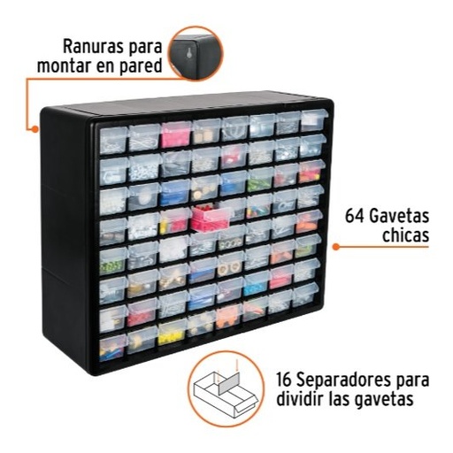 [004189] Organizador de Gavetas C/ 64 espacios 10895 Truper