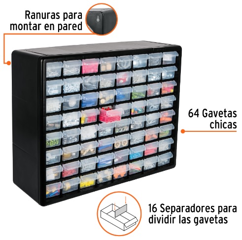 [004189] Organizador de Gavetas C/ 64 espacios 10895 Truper