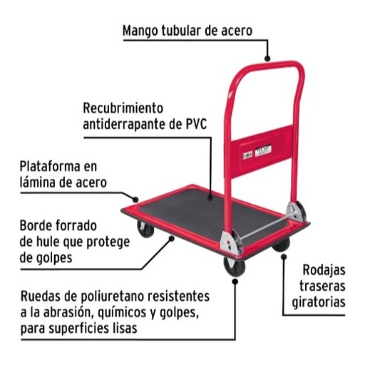 [004232] Carro Carga Plegable Plataforma 150 Kgs 48595 Truper