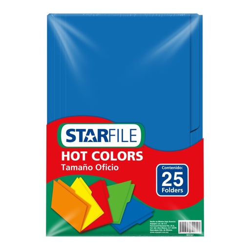 [004438] Folder Hot Color T/ Oficio Azul C/ 25 pzs Arpapel
