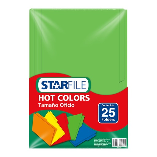 [004441] Folder Hot Color T/ Oficio Verde C/ 25 pzs Arpapel