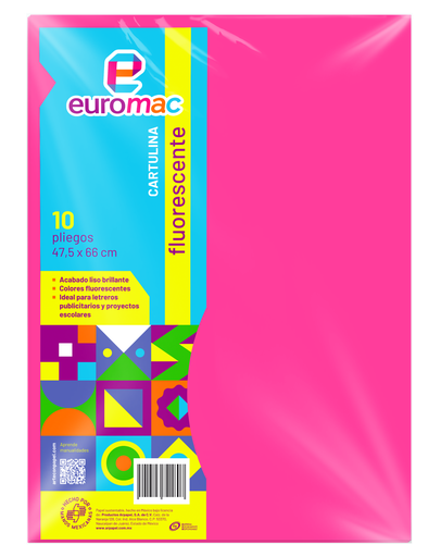 [004457] Cartulina Fluorescente Rosa C/ 10 pzs Arpapel