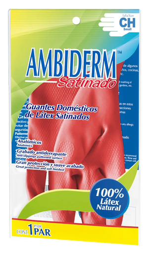[004511] Guante Satinado Rojo Chico Ambiderm 