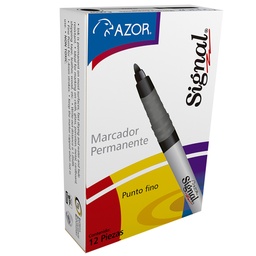 [004756] Marcador Signal P/ Fino Negro C/ 12 pzs Azor