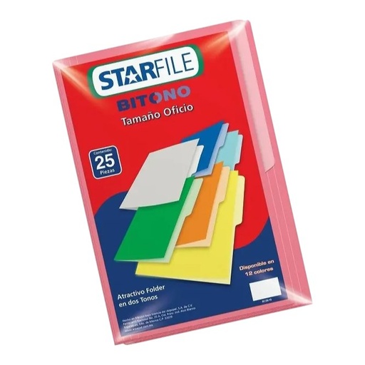 [004926] Folder Hot Color Bitono T/ Oficio Rosa C/ 25 pzs Arpapel