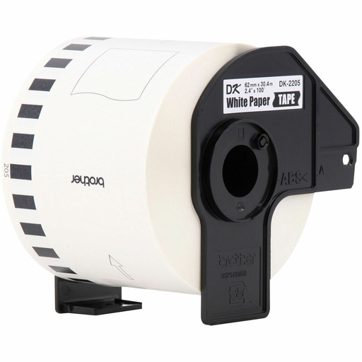 [005241] Cinta Continua Brother DK2205 Negro sobre Blanco 62mm