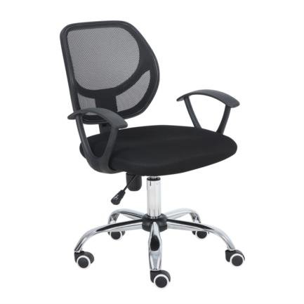 [005358] Silla Secretarial Tela Altura Ajustable Negra Base Giratoria Nextep