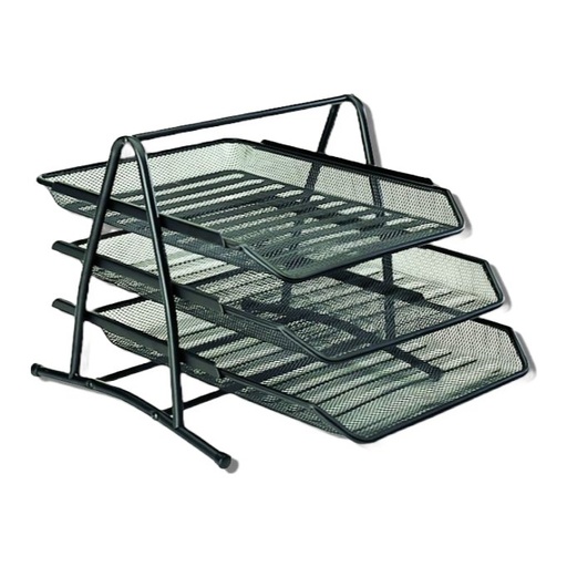 [000224] Charola 3 Niveles Mesh Negro Sablon