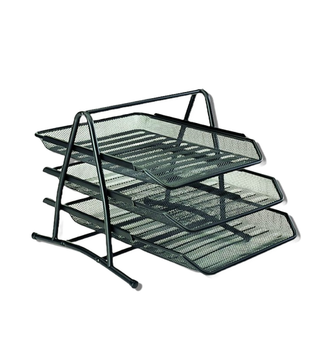 [000224] Charola 3 Niveles Mesh Negro Sablon