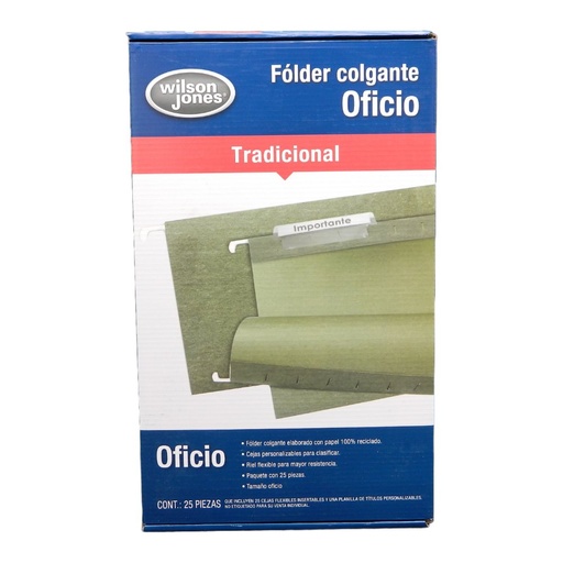 [000014] Folder Colgante T/ Oficio C/ 25 pzs Acco