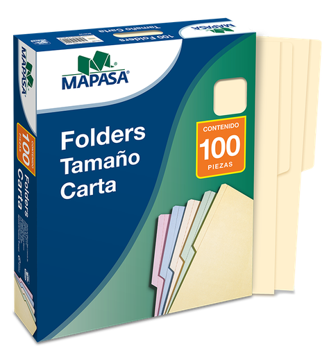 [000086] Folder Manila T/ Carta C/ 100 pzs Mapasa Arpapel