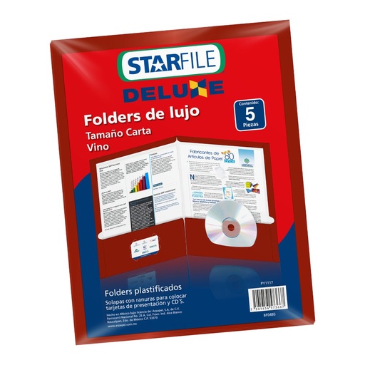 [000116] Folder Deluxe T/ Carta Vino C/ 5 pzs Arpapel