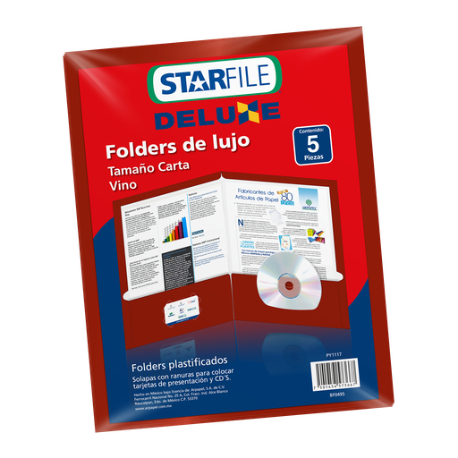[000116] Folder Deluxe T/ Carta Vino C/ 5 pzs Arpapel