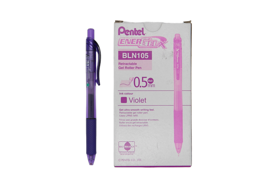 [000412] Pluma Energel 0.5 mm P/ Fino Retractil Violeta C/ 12 pzs BLN105 Pentel