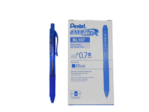 [000413] Pluma Energel 0.7 mm P/ Fino Retractil Azul C/ 12 pzs BL107 Pentel