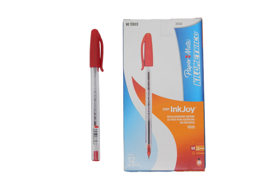[000438] Pluma Kilometrico 1.0 mm P/ Mediano Rojo C/ 12 pzs Newell