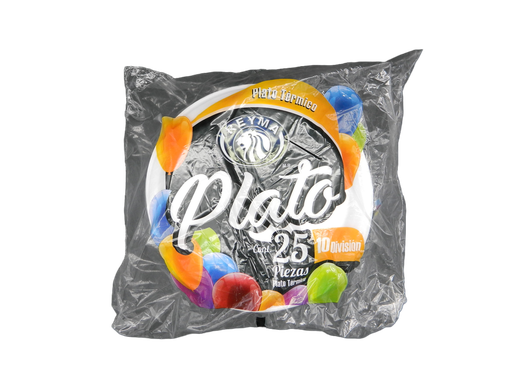 [000777] Plato Termico C/ Division #10 C/ 25 pzs C/ 20 pqts Reyma