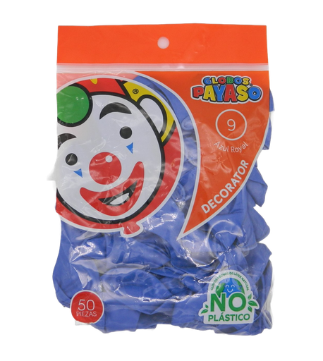 [000837] Globos Azules #9 C/ 50 pzs Payaso