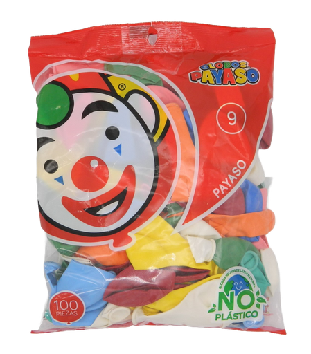 [000843] Globos Surtidos #9 C/ 100 pzs Payaso